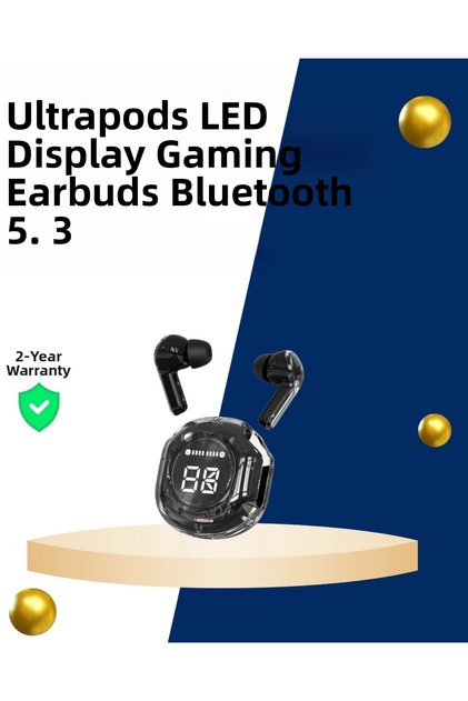Bluetooth 5.3 Wireless Headphones 30mm Driver with Led Display with Microphone