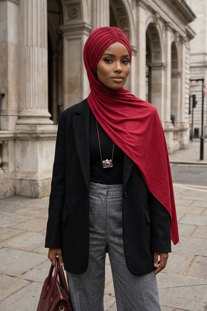 Practical Combed Cotton Shawl, Cps-44, Burgundy