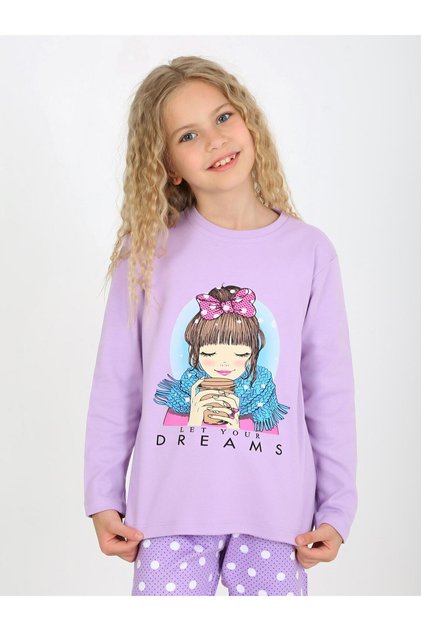 Girl's Long Sleeve 100% Cotton Pajama Set Let Your