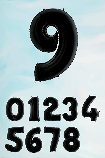 Black Number Foil Balloon Large Size Black Number Balloons 100cm 40inch