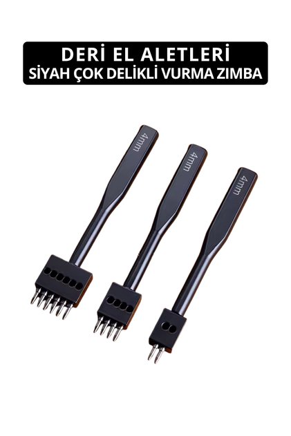 Çok Delikli Vurma Zımba Siyah 4 MM