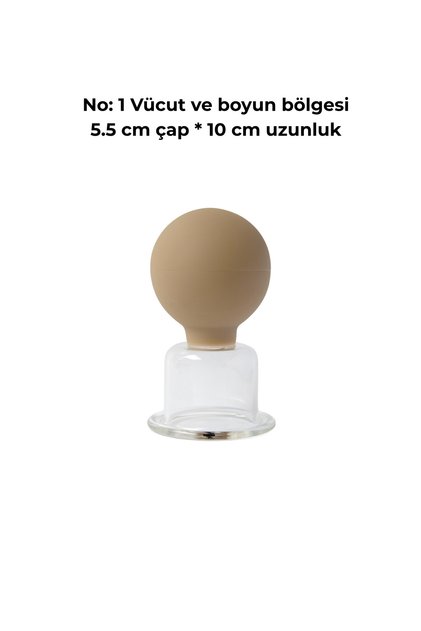 Silikon Vakumlu Cam Masaj Kupası,kuru Kupa No:1 Vücut Bölgesi