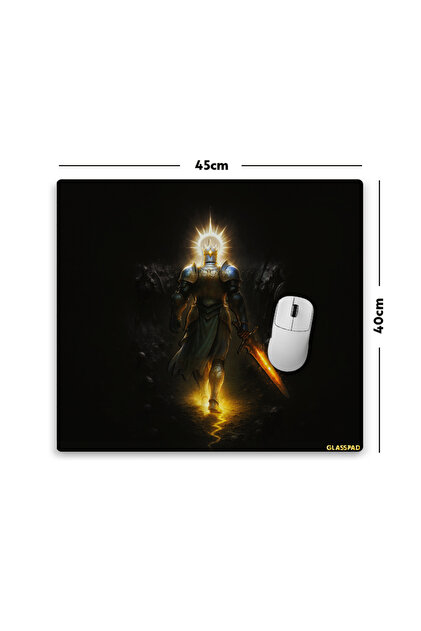 GlassPad Cam Mouse Pad - Siyah - Premium Temperli Cam - 45x40 Cm