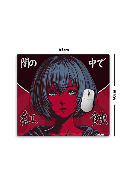 GlassPad Cam Mouse Pad - Oni Samurai - Premium Temperli Cam