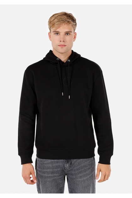 Comfort Fit Erkek Siyah Sweatshirt