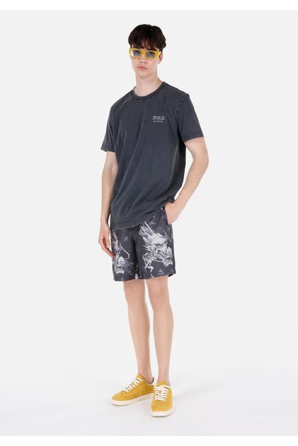 Slim Fit Men's Black Swim Shorts