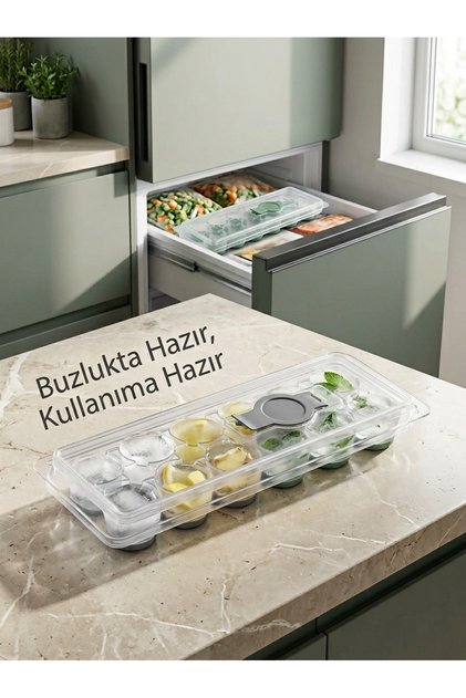 CoolPop Bas-Çıkar Silikonlu Yuvarlak Buzluk 1 Adet