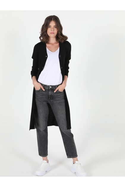 Black Slim Fit Women's Cardigan - Cl 1050577