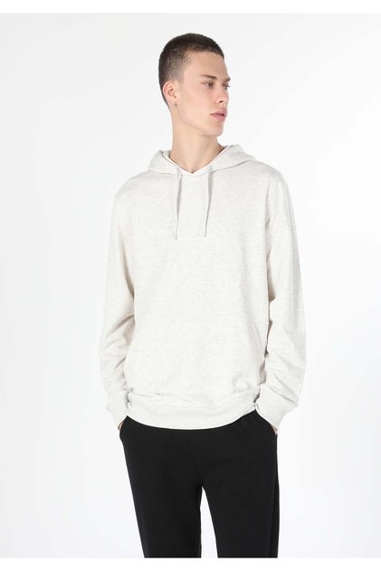 Regular Fit Men's White Sweatshirt
