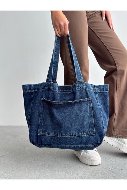 Kadın Trend Model Uzun Omuz Askılı Jean Kot Çanta