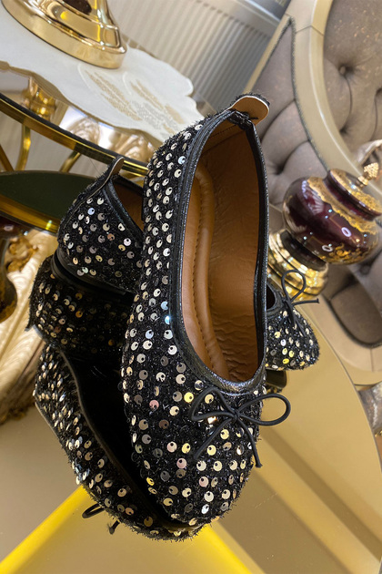 Women'S, Sequin, Silvery, Pailletted, Bow Detail Stylish Casual Flat Shoes, Shoes