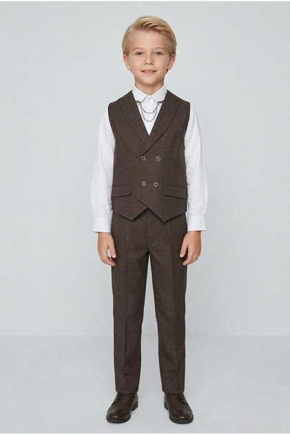 Boy's Brown Vest Pants