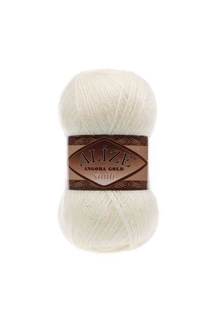 Angora Gold Sımlı 01 Krem %5 Sim - %20 Yün - %75 Akrilik / 100 Gr - 500 M