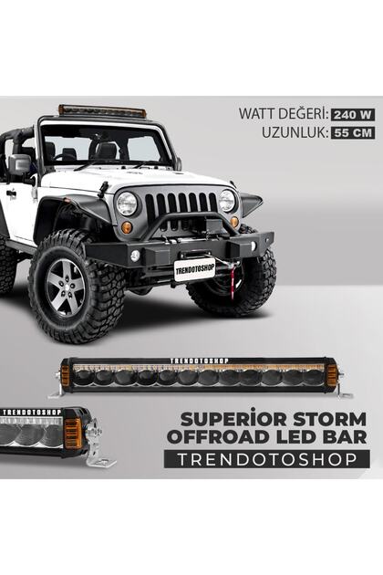 E-Mark Onaylı Superior Storm 55 Cm 240w Amber Beyaz 4 Modlu Off Road Led Bar