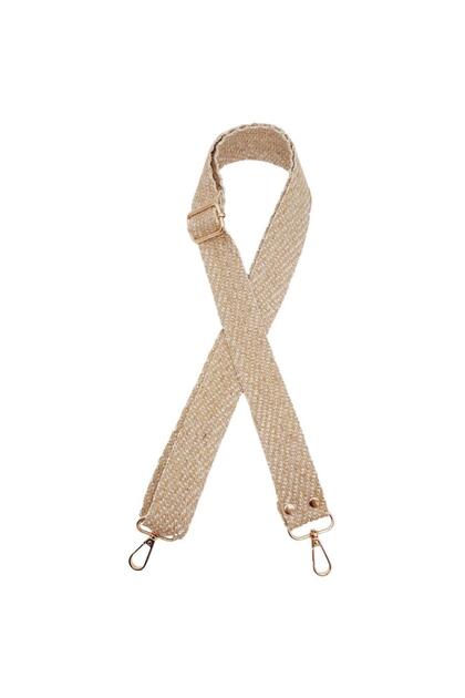 Angel Bag Accessory 120x3 cm Jute Webbing Bag Handle Gold Glittery Light Gold Metallic
