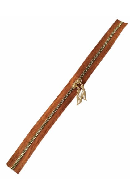 Çift Başlı Taba Fermuar Light Gold Metal 40 Cm
