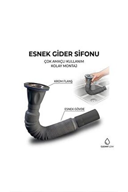 JAPAR Körüklü Lavabo Evye Mutfak Sifonu 32lik Çıkışlı 1 1 /4 50603