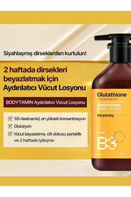 Passion&Beyond Bodytamin Niacinamide B3 %5 Brightening Body Lotion  Aydnlatc Vcut Losyonu 300 ml - Fiyat, Yorumlar