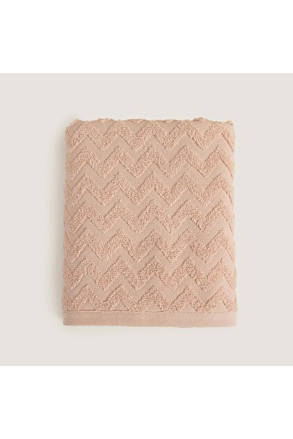 Zigzag 100% Cotton Face Towel 50X80 cm Salmon