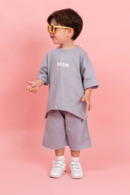 Baby Boy Printed Oversize Shorts Set