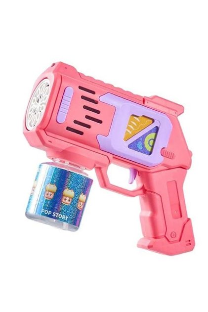 Pistol roz cu bule de sapun Pop Story pentru joaca in aer liber copii si fetite