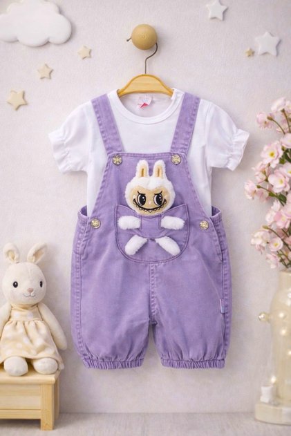 Cute Character Toy, Toy Doll, Baby Jeans (Jeans) Salopet Overalls Set (3/6/9/12/18) Months