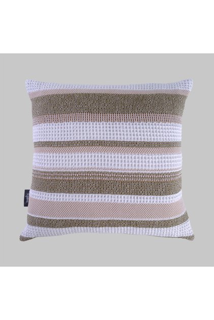 Sunlit 100% Cotton Beige Throw Pillow