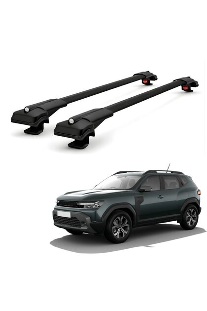 Renault Duster 2024-2026 için Ara Atkı , Araç Üstü Taşıma Tavan Barı - Siyah (2 Adet)