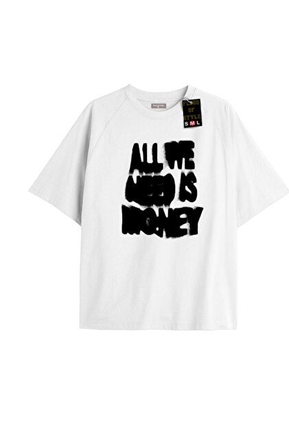 All We Need Is Money T-Shirt Oversized Printed Tee