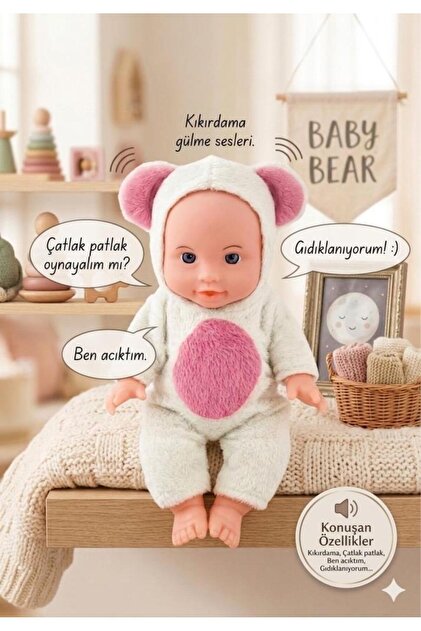 Baby Bear Türkçe Konuşan İnteraktif Bebek - Sesli ve Kıkırdayan Oyun Arkadaşı
