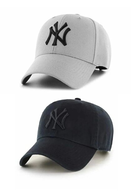 Unisex Sports Cap 2-Pack Beige and Black Set Adjustable Back Cotton Cap