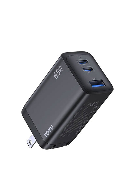 65W Dual PD/PPS + USB 3.0 Gan Charger FL55 Black