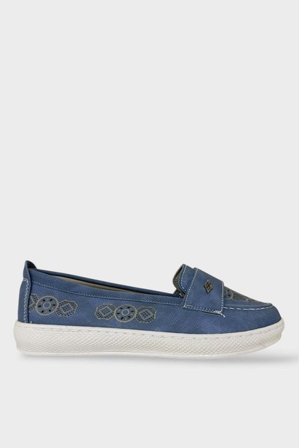 Orthopedic Gel Sole Comfortable Daily Women's Flat Shoes Dark Blue
