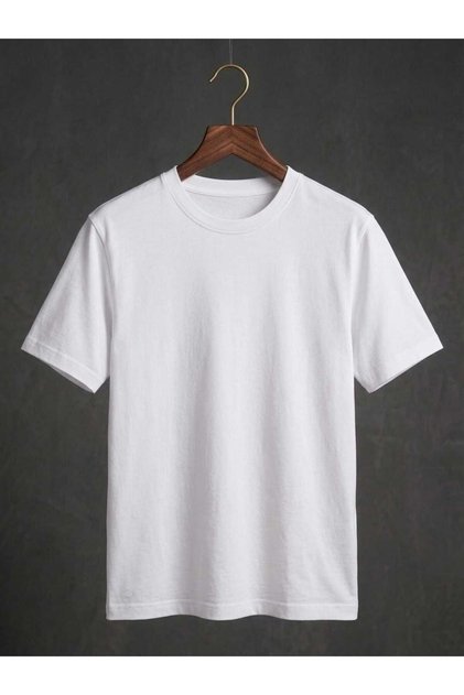 Erkek Siyah ve Beyaz Pamuklu Basic Tişört Penye Tişört Erkek T-Shirt Düz Tişört Sade Tişört Oversize