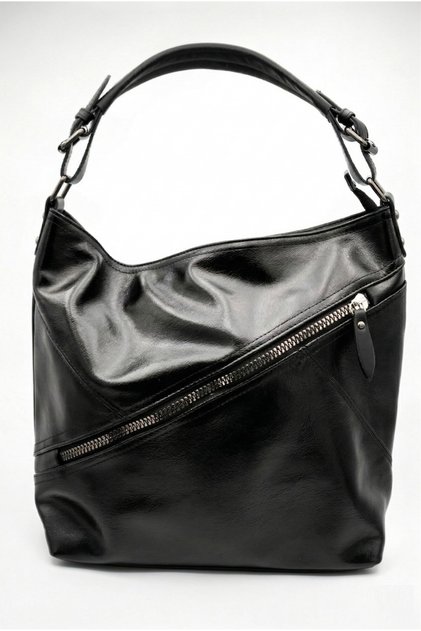 Women's Patterned Leather Zipper Detailed Casual Hobo Shoulder Bag
