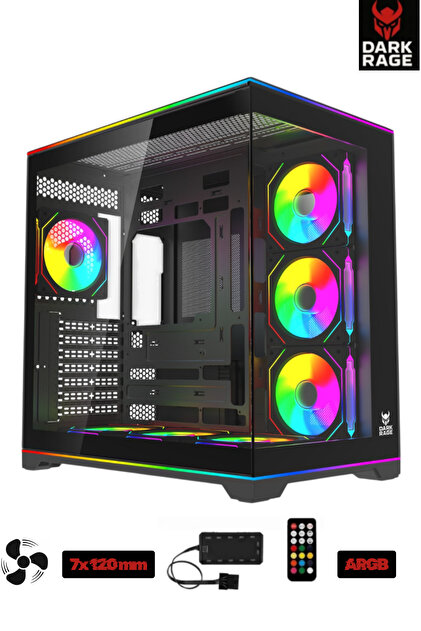 Sarftech Darkrage Siyah 700W 80Plus 7x120mm Fanlı ARGB Tuş +