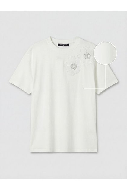 Timeless Clothing & Timeless Choices Zero Roba Collar Floral Appliqué Women's T-Shirt