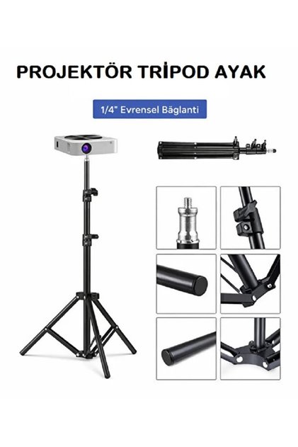 Taşınabilir 2.10mt Projeksiyon Cihazları ve Selfie Led Işık Kullanım için Üç Ayaklı Tripod