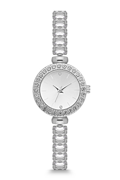 Stone Detailed Cord Minimal Women's Wristwatch