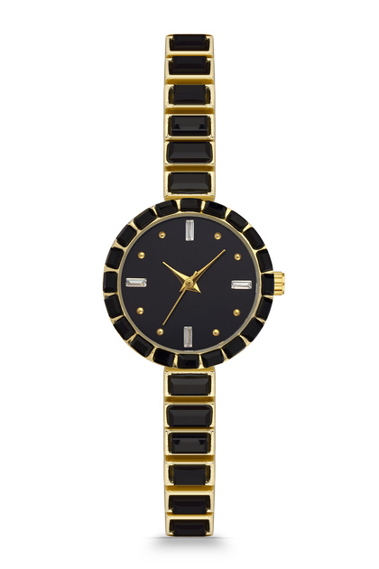 Stone-Encrusted Cord Stone-Encrusted Case Women's Wristwatch