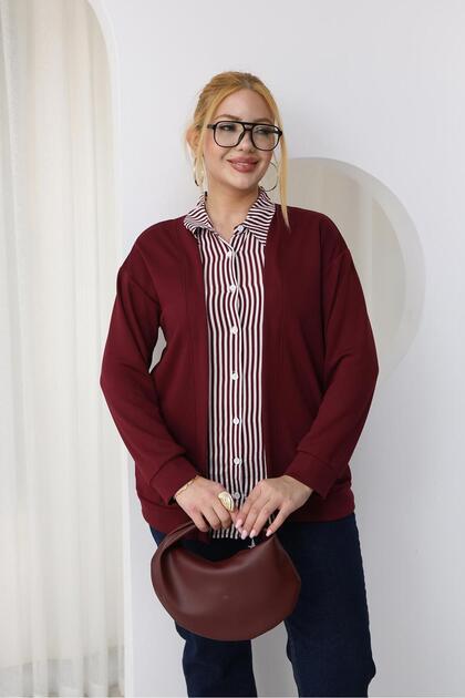 Plus Size Cardigan Detailed Shirt