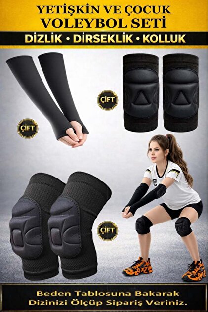 Adult and Child Volleyball Knee Pads Volleyball Elbow Pads Volleyball Arm Sleeves Set