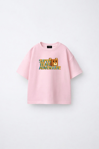 fasardi Super Bear Adventure Süper Ayı Baskılı Oversize %100 Pamuk