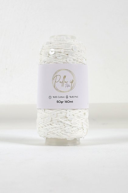 Sequin Yarn 160 Meters in 50 Gram Skeins Sequin Size: 3Mm+6Mm