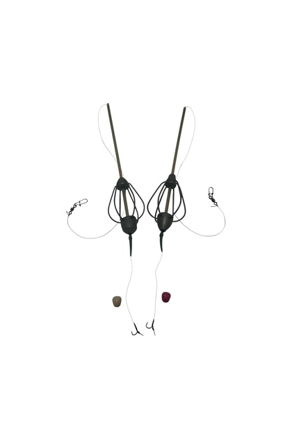 Set 2 monturi pescuit crap cu momitor si spin 60 g, carlig nr.10