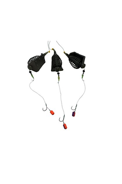 Set 3 Monturi Culisante Crap pentru Ape Curgatoare cu Momitor Placa Riska 90g, Carlig Nr.6 siSpin