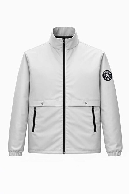 NIVARO Men's Jacket Regular Fit Stand Collar Zippered Modern Style