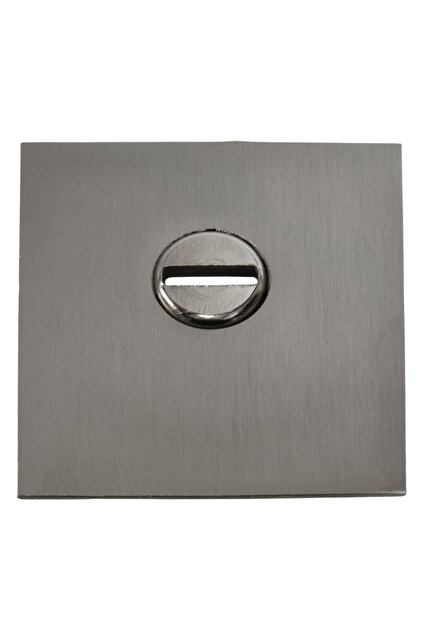 Square Steel Door Badge Lock Safety Mirror Metal Protection Cover Set Satin Gray
