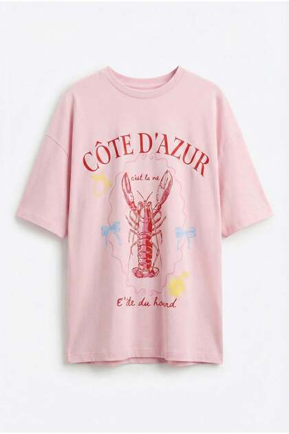 Quzu Cote D'azur Baskılı T-Shirt - Fiyatı, Yorumları