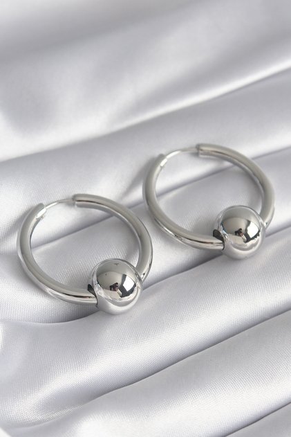 Stylish Brass Silver Color Hoop Top Model Women's Earrings Teachers Mothers Valentine's Day Gift